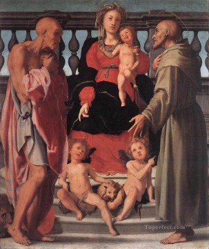  santos pintura - La Virgen y el Niño con dos santos retratista del manierismo florentino Jacopo da Pontormo